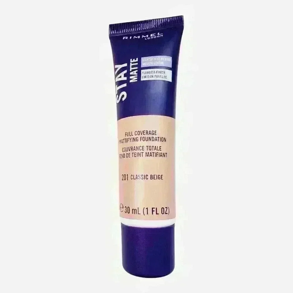 Rimmel London Stay Matte Liquid Foundation Classic Beige, Lip Gloss, Eye Liner